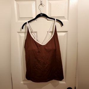 Womens Jag+ brown and white swim tank and swim skirt. NWT size 22.